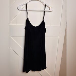 Emerald Sundae Faux Velvet Black Dress Medium